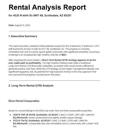 Rental Analysis Report Cover